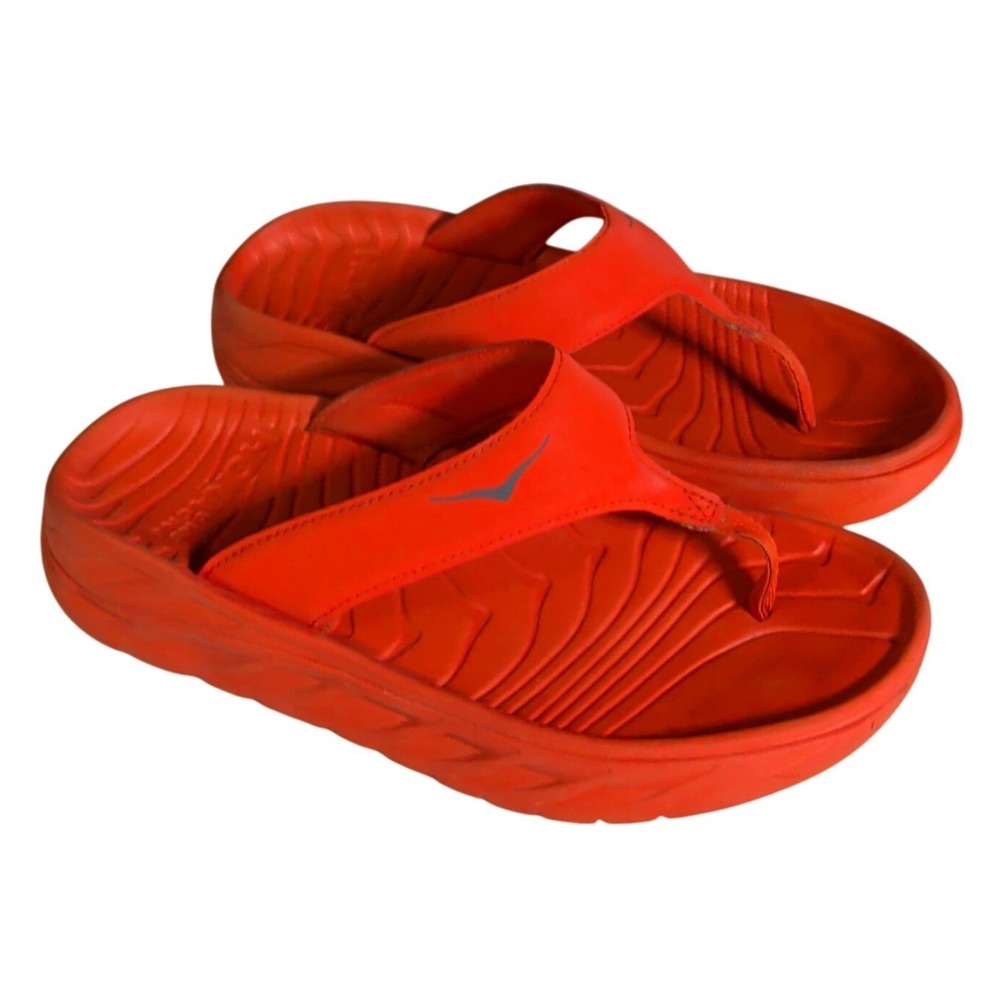 HOKA Ora Recovery Flip Flop Sandals Womens Size 11 Orange Lightweight Athleisure